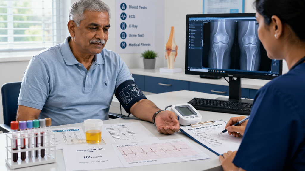 घुटना बदलने से पहले टेस्ट और Knee Replacement pre-operative checkup